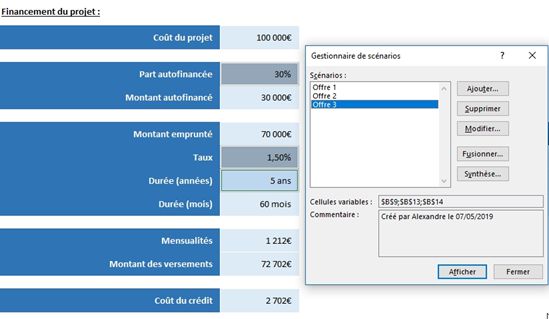 Excel formation - Le gestionnaire de scénarios d'Excel - 09