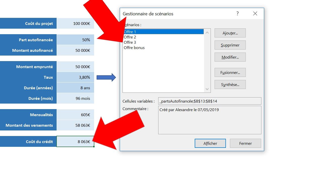Comment utiliser le Gestionnaire des scénarios d’Excel