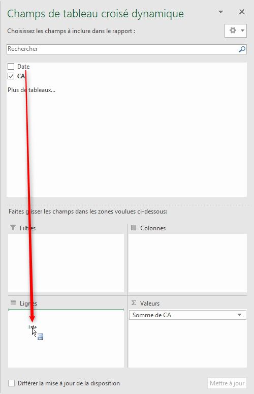 Excel formation - Regrouper les dates par périodes - 05