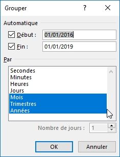 Excel formation - Regrouper les dates par périodes - 10