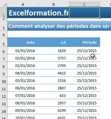 Excel formation - Regrouper les dates par périodes - 16