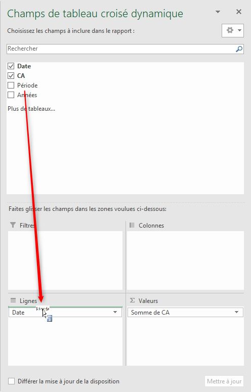 Excel formation - Regrouper les dates par périodes - 20