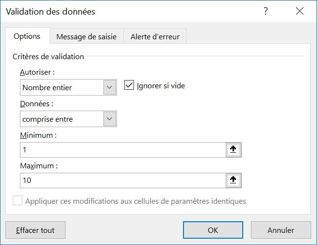 Excel formation - Validation de données en formule - 02