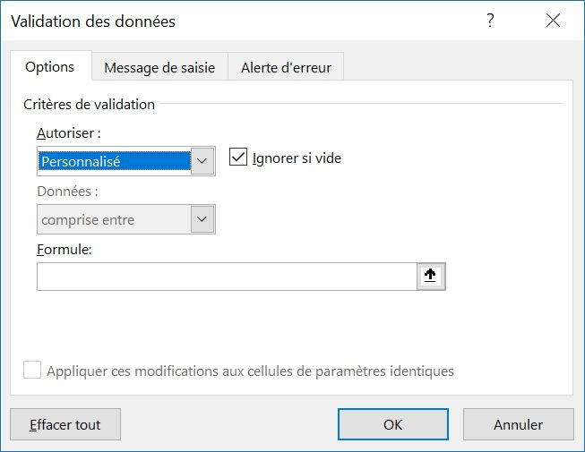 Excel formation - Validation de données en formule - 05