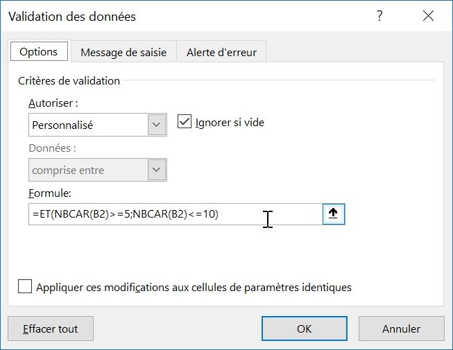 Excel formation - Validation de données en formule - 08