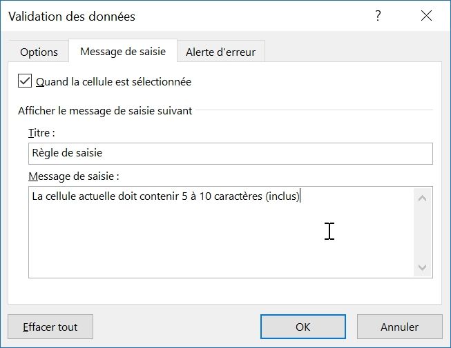 Excel formation - Validation de données en formule - 12