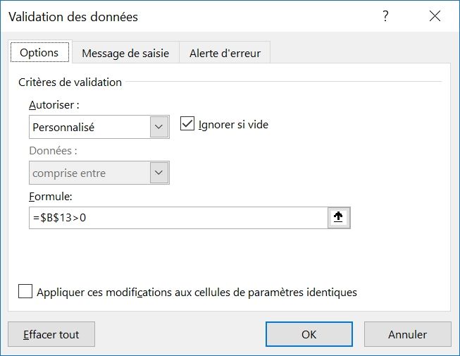 Excel formation - Validation de données en formule - 16