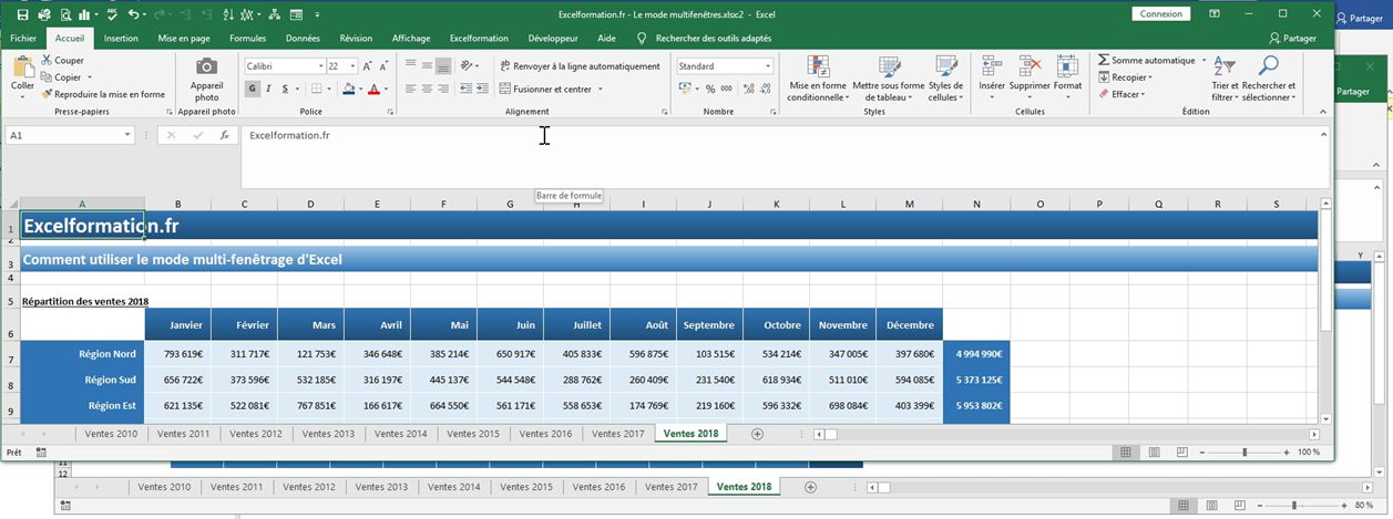 Excel formation - Afficher plusieurs onglets sur Excel - 03