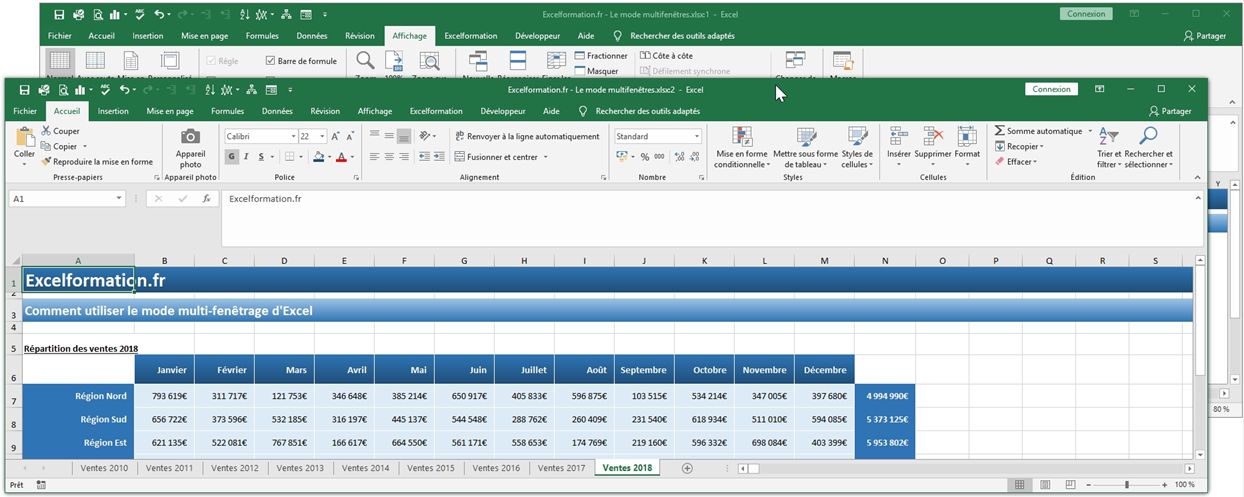 Excel formation - Afficher plusieurs onglets sur Excel - 05