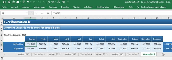 Excel formation - Afficher plusieurs onglets sur Excel - 15