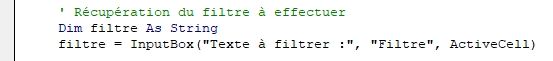 Excel formation - Filtrer données en VBA - 09