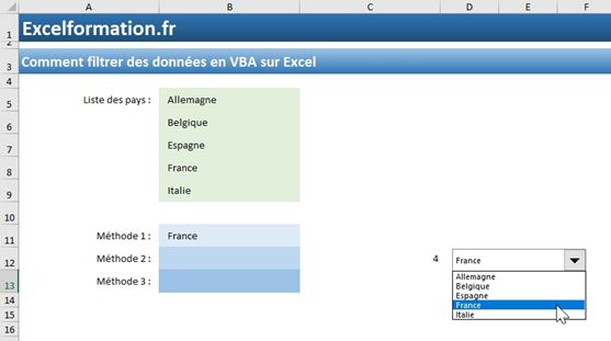 Excel formation - Les 3 types de menus déroulants d'Excel - 16