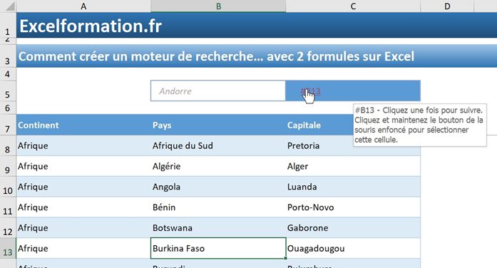 Excel formation - moteur de recherche 2 fonctions - 02