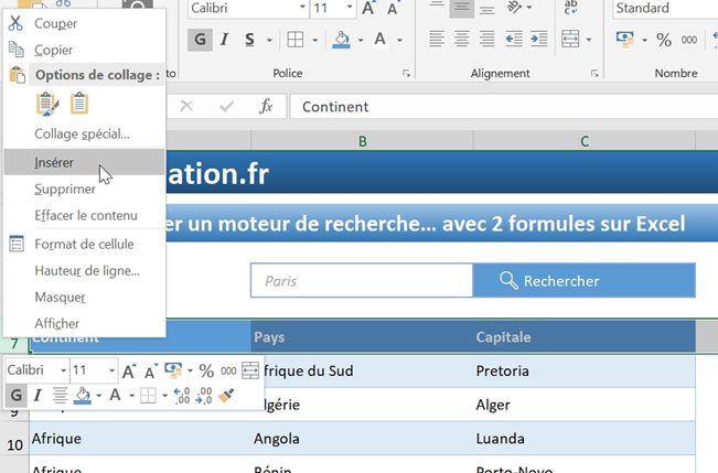 Excel formation - moteur de recherche 2 fonctions - 05