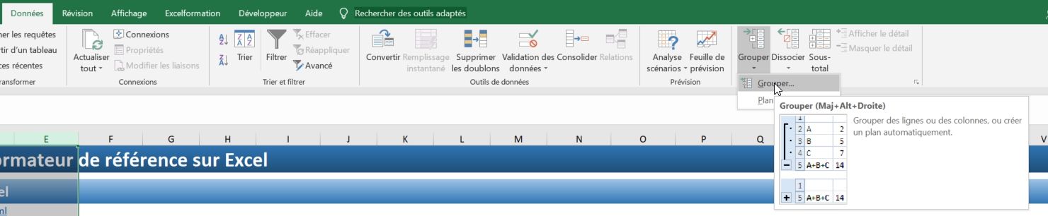 Excel formation - 023 Le mode plan - 03