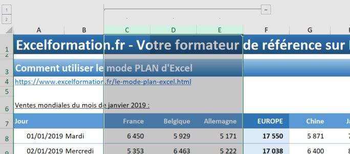 Excel formation - 023 Le mode plan - 04