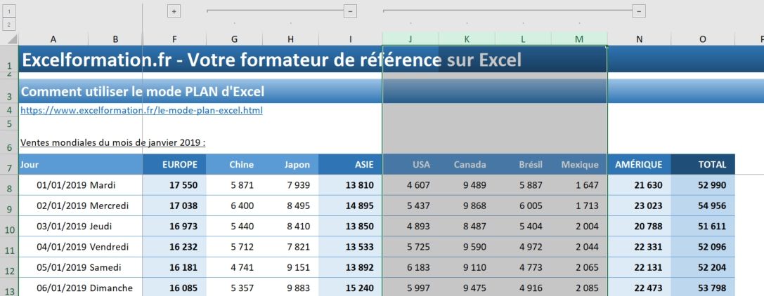 Excel formation - 023 Le mode plan - 06