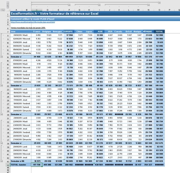 Excel formation - 023 Le mode plan - 15