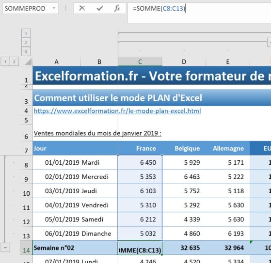 Excel formation - 023 Le mode plan - 16