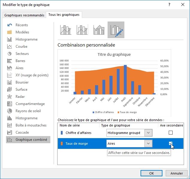 Excel formation - Comment ajouter un axe secondaire sur un graphique Excel - 10