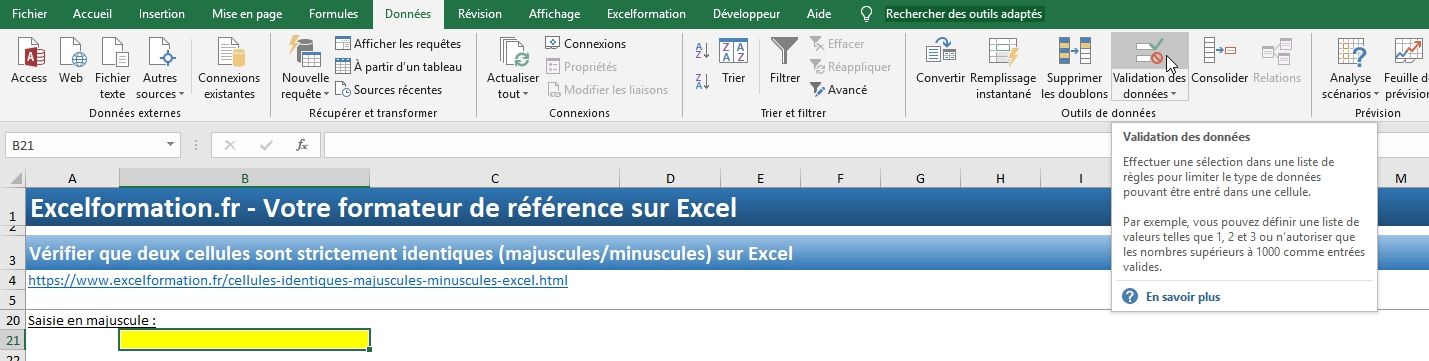 Excel formation - Cellules identiques - 18