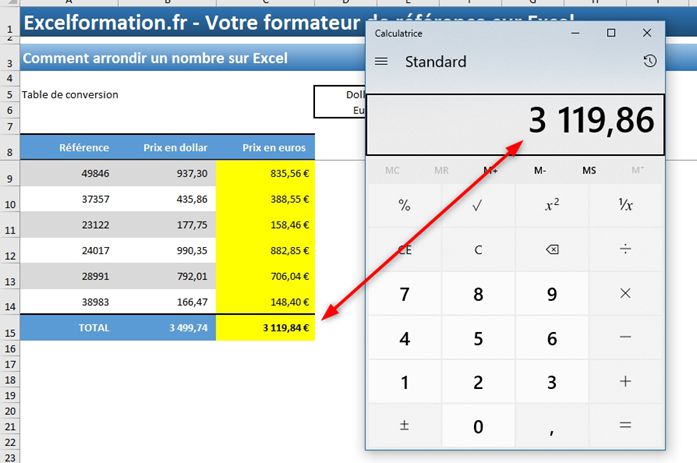 Excel formation - Comment arrondir un nombre sur Excel - 08