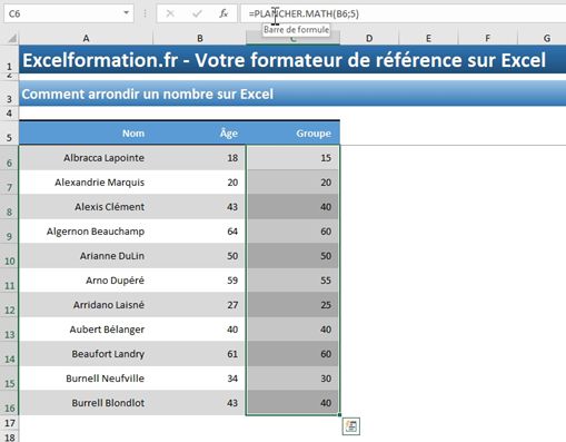 Excel formation - Comment arrondir un nombre sur Excel - 15