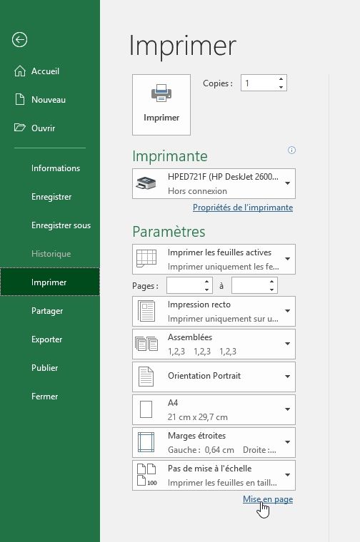 Excel formation - Comment imprimer le quadrillage d'Excel - 07