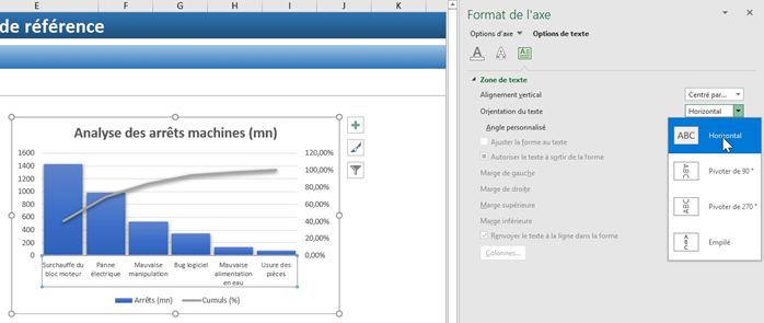 Excel formation - diagramme de PARETO - 24