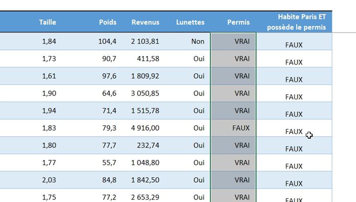 Excel formation - Les opérateurs ET, OU et OUX - 09