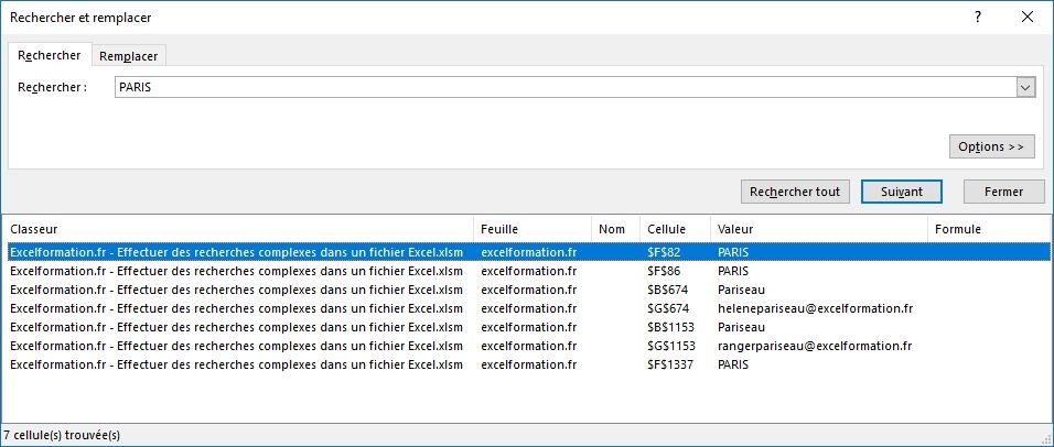 Excel formation - Recherches complexes - 07