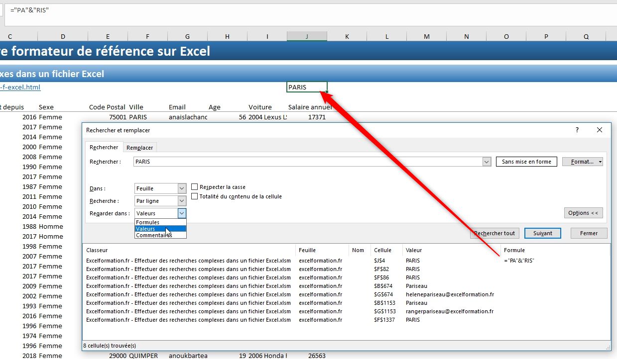Excel formation - Recherches complexes - 15