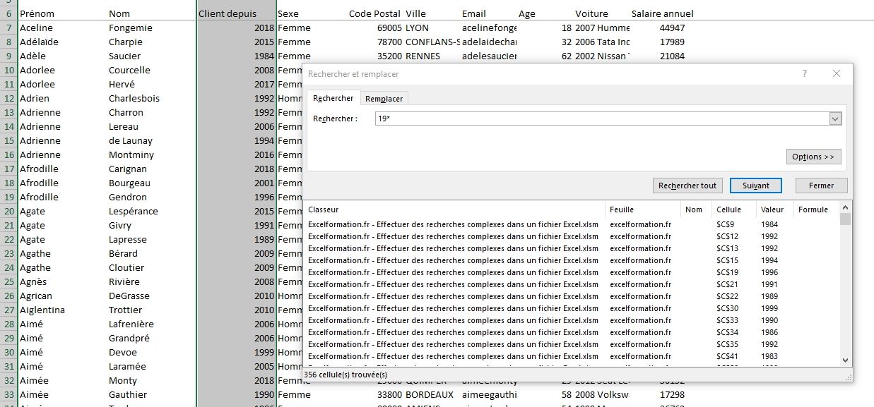 Excel formation - Recherches complexes - 22