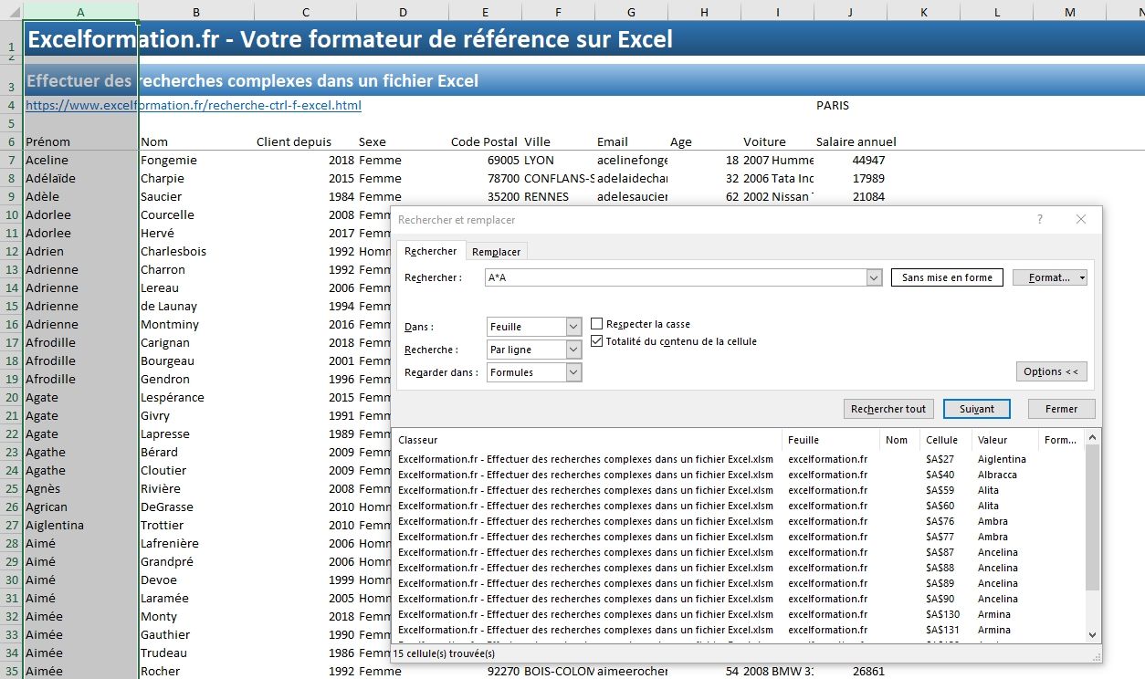 Excel formation - Recherches complexes - 23