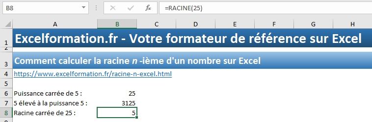 Excel formation - 024 Racines niemes - 04