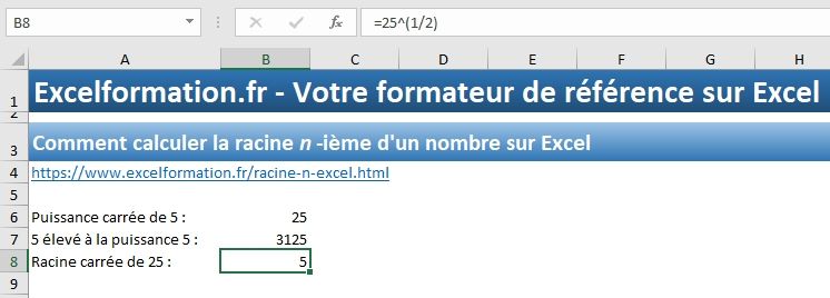 Excel formation - 024 Racines niemes - 05