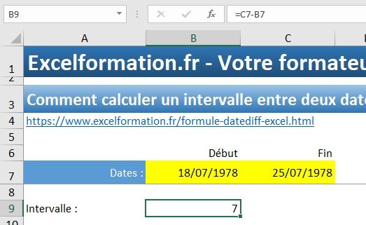 Excel formation - Dates03 Datediff - 01