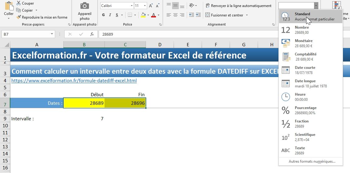 Excel formation - Dates03 Datediff - 02