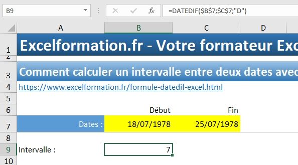 Excel formation - Dates03 Datediff - 05