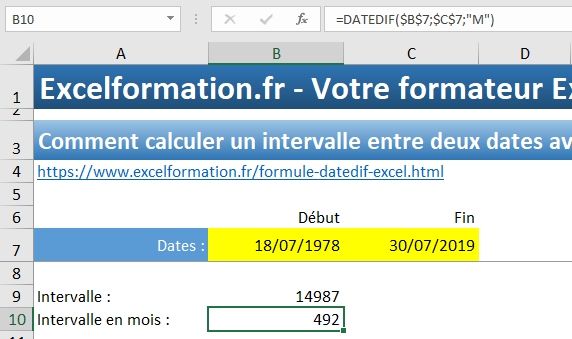 Excel formation - Dates03 Datediff - 06