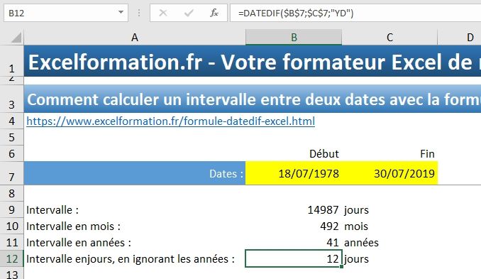 Excel formation - Dates03 Datediff - 08