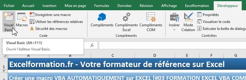 Excel formation - VBA04 Analyse d'une macro VBA - 01