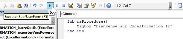 Excel formation - VBA04 Analyse d'une macro VBA - 06