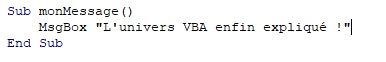Excel formation - VBA04 Analyse d'une macro VBA - 16