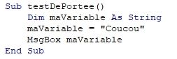 Excel formation - VBA052 Portée de variables - 01