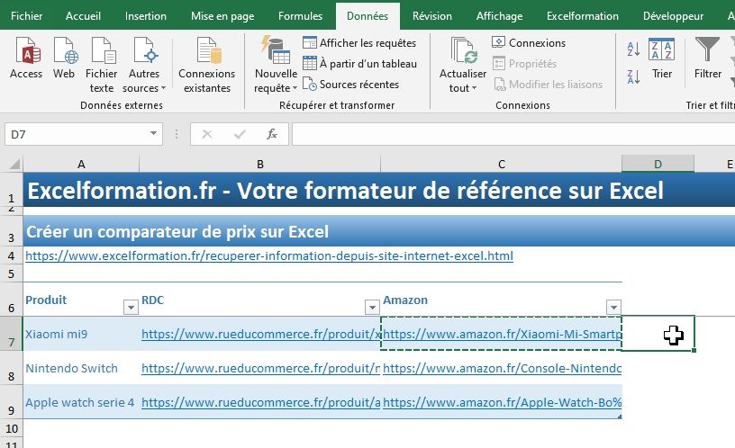 Excel formation - 028 Infos internet - 04