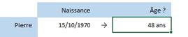 Excel formation - Dates05 Calcule d'age et d ancienneté sur Excel - 06