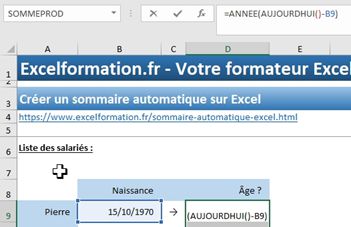 Excel formation - Dates05 Calcule d'age et d ancienneté sur Excel - 10