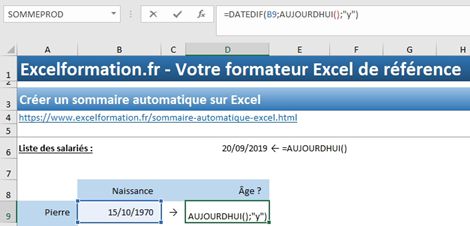 Excel formation - Dates05 Calcule d'age et d ancienneté sur Excel - 15