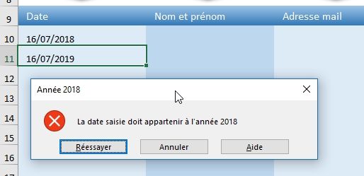Excel formation - 018 Contrôler saisie sans macro - 09